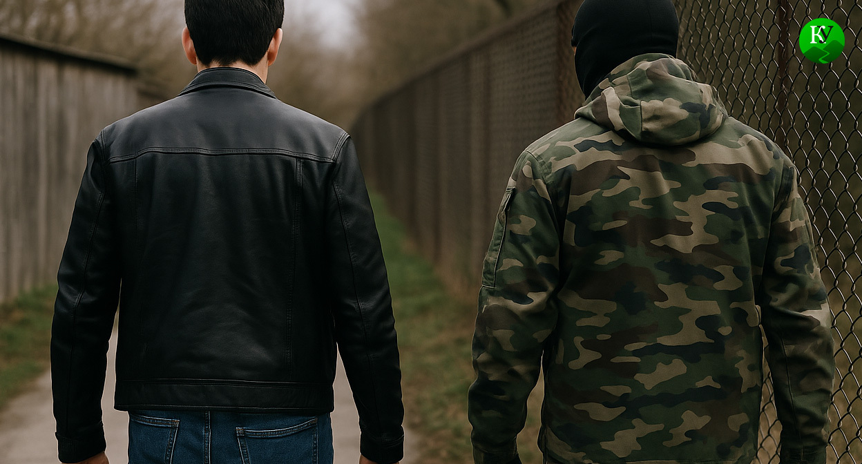 Задержание. Иллюстрация создана "Кавказским узлом" с помощью ИИ в программе Copilot