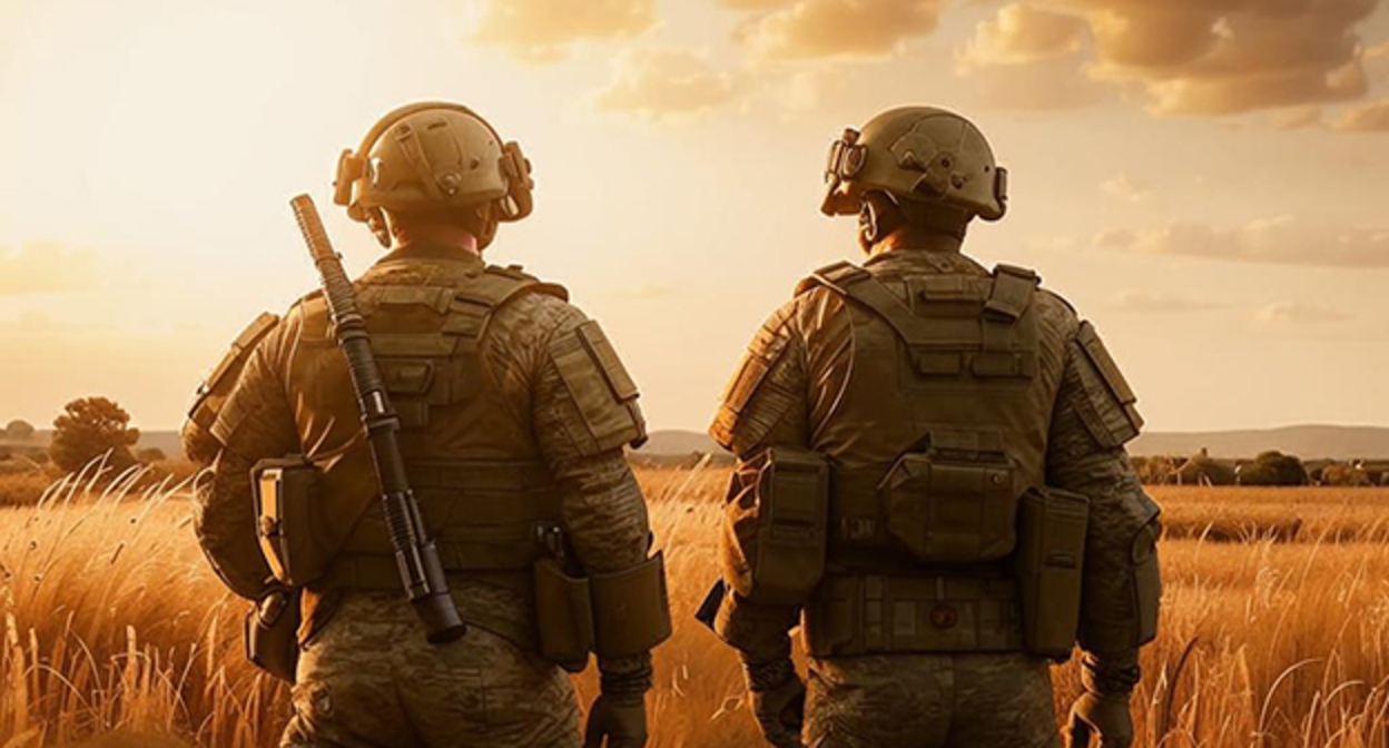 Военнослужащие. Иллюстрация "Кавказского узла", созданная при помощи программы Copilot