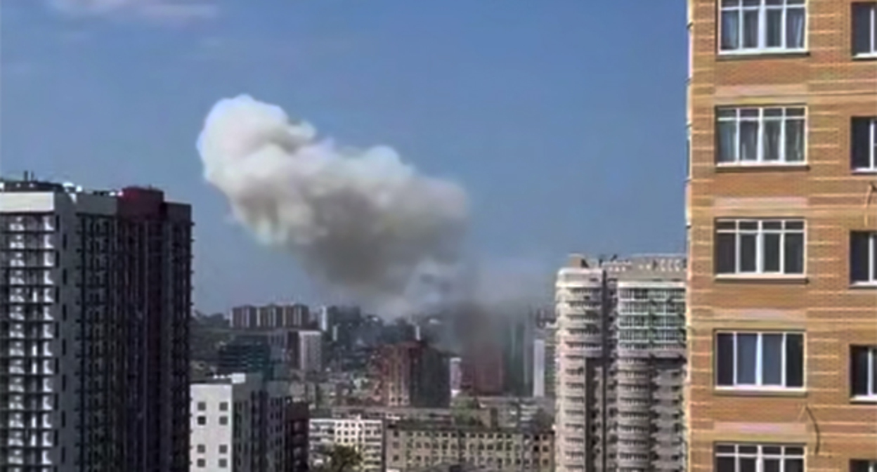 Взрыв в Ростове-на-Дону. 14 августа 2025 г. Скриншот видео https://t.me/tutina/10187