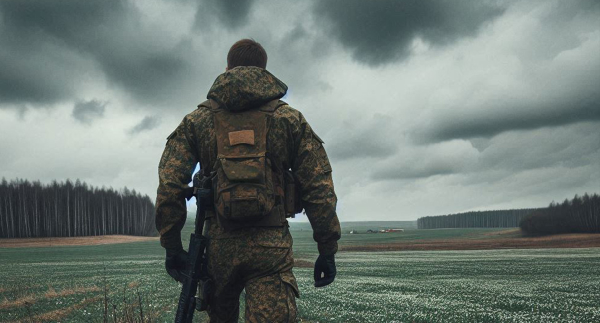 Военный на СВО. Иллюстрация создана «Кавказским узлом» с помощью ИИ в программе Copilot