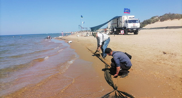 Пляж в Анапе. 20 августа 2025 г. Фото: https://t.me/opershtab23/13983