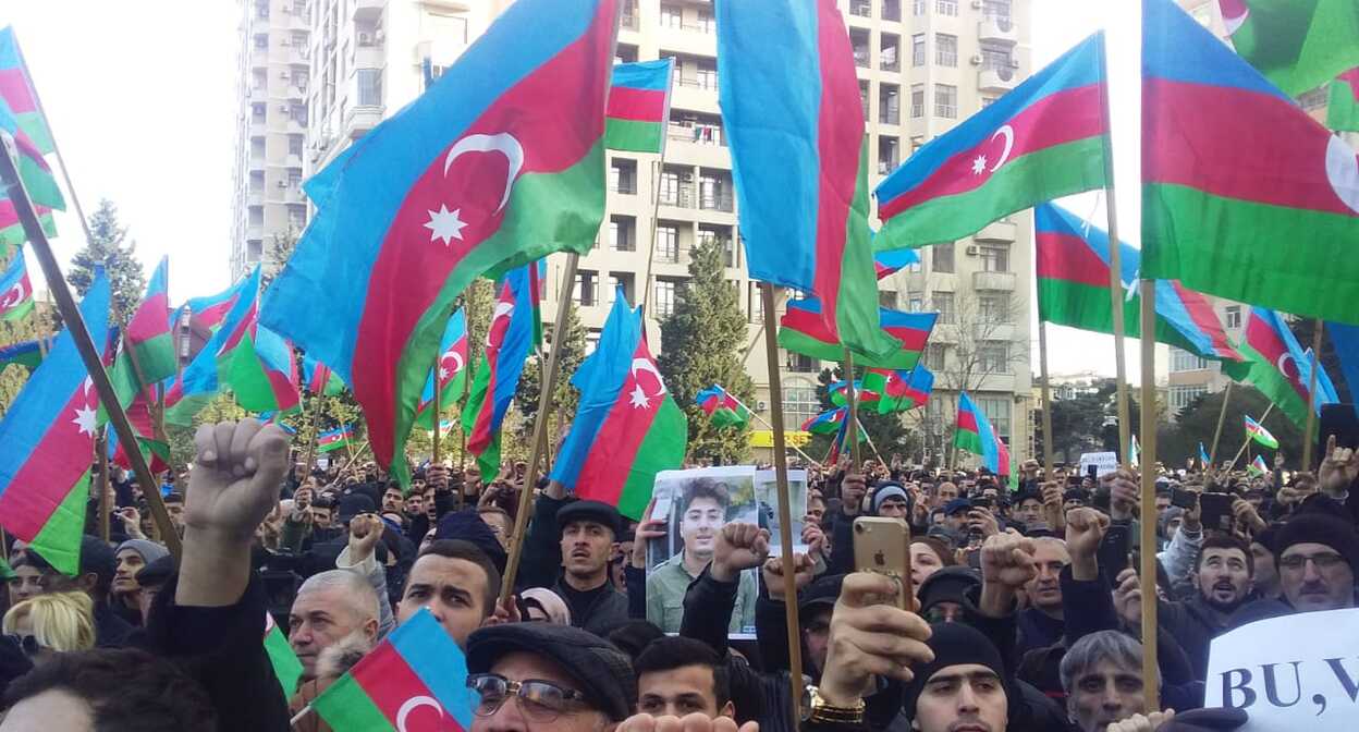Митинг в Баку, январь 2019 г. Фото Мейдан ТВ.