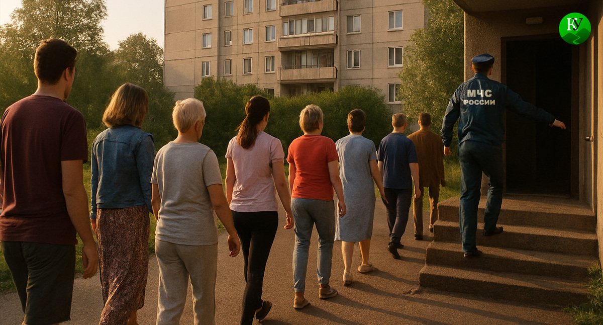 Эвакуация людей. Иллюстрация создана "Кавказским узлом" с помощью ИИ в программе Copilot