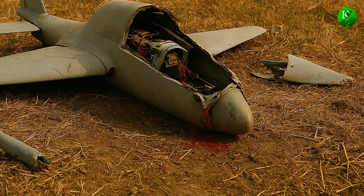 Обломки БПЛА. Иллюстрация создана "Кавказским узлом" с помощью ИИ в программе Copilot