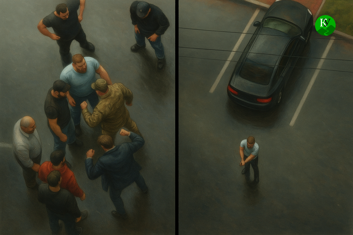 Нападение в Магасе. Иллюстрация создана "Кавказским узлом" с помощью ИИ в программе ChatGPT.