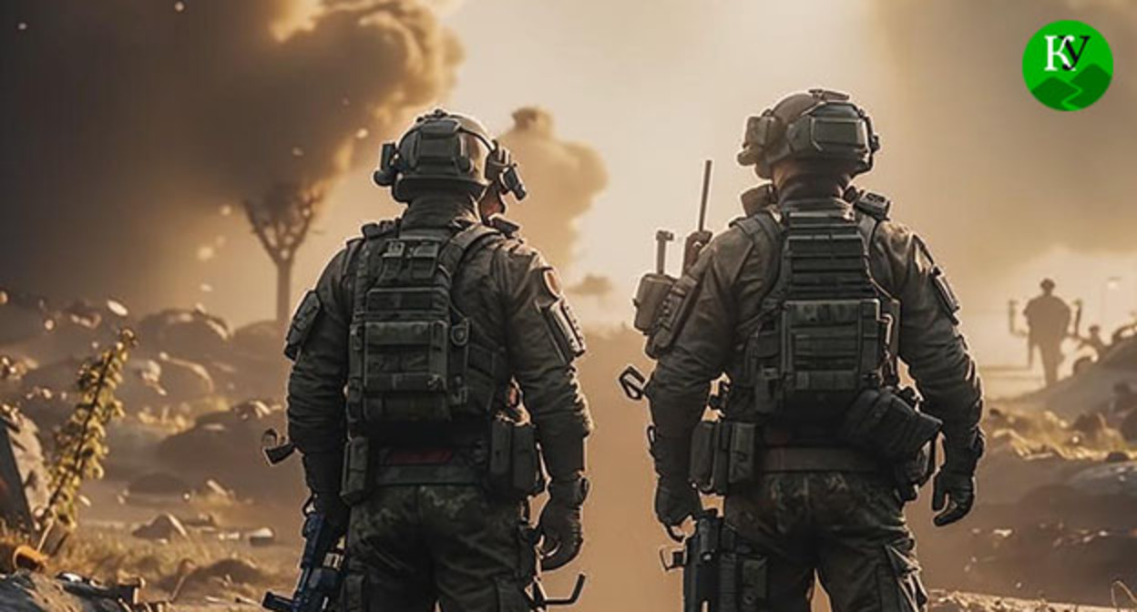 Военнослужащие. Иллюстрация "Кавказского узла", созданная при помощи ИИ в программе Copilot