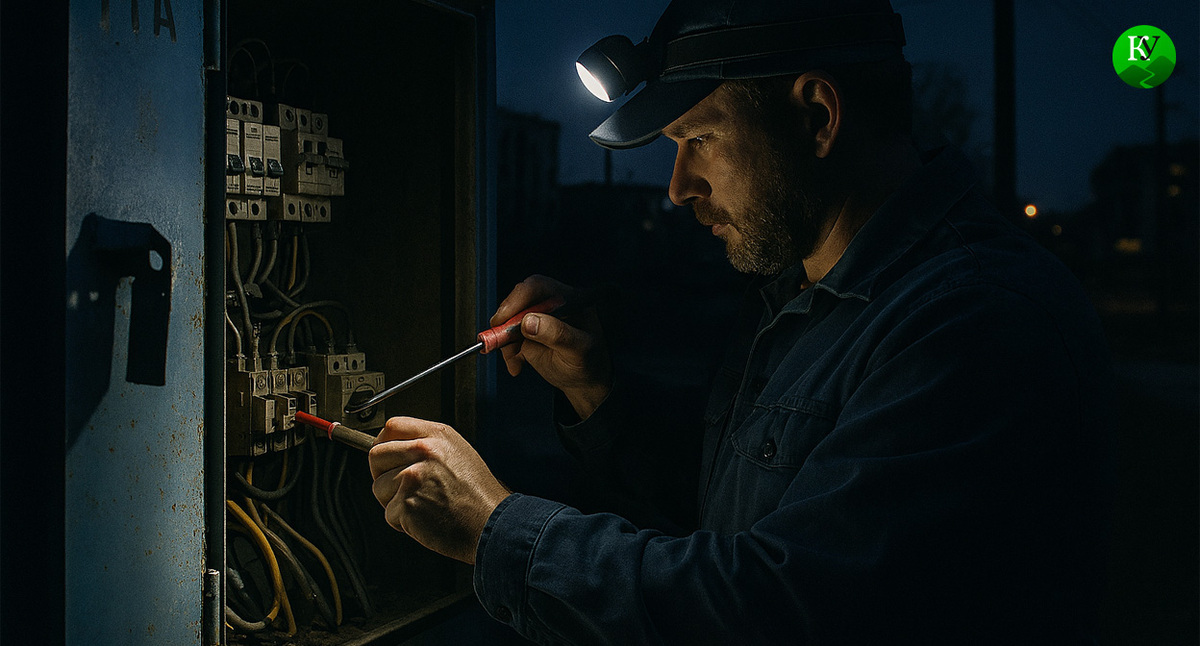 Электрик в Махачкале. Иллюстрация создана «Кавказским узлом» с помощью ИИ в программе Copilot. 
