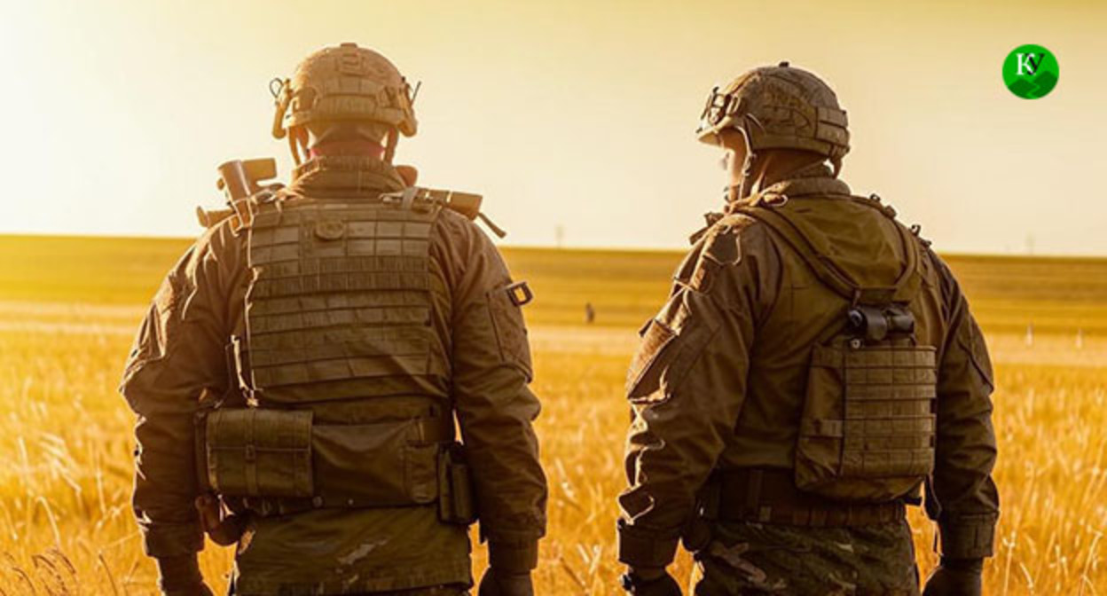 Военнослужащие. Иллюстрация "Кавказского узла" созданная с помощью ИИ в программе Copilot