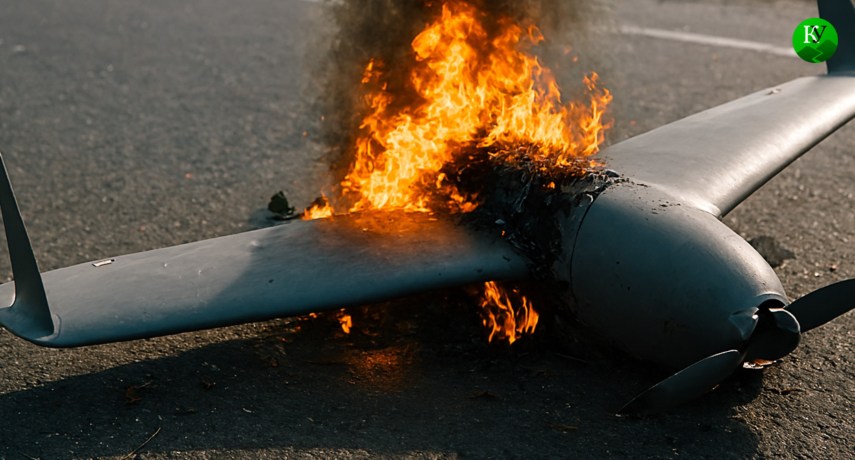 Обломки БПЛА. Иллюстрация создана "Кавказским узлом" с помощью ИИ в программе Copilot