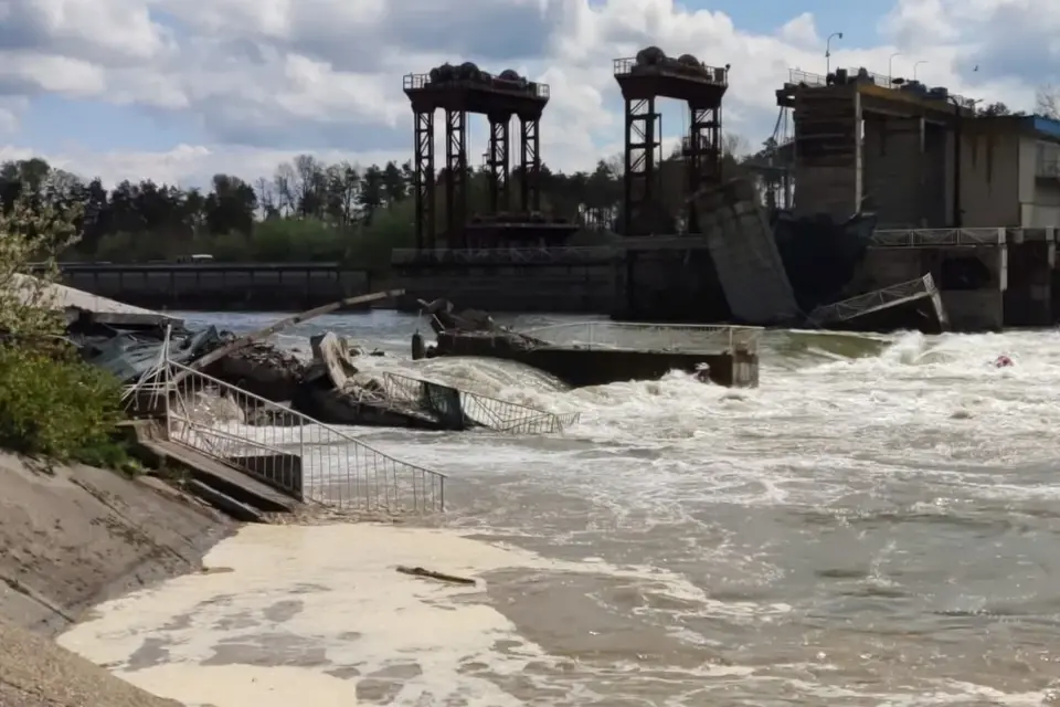 Обрушение Федоровского гидроузла. Фото: ГУ МЧС по Краснодарскому краю