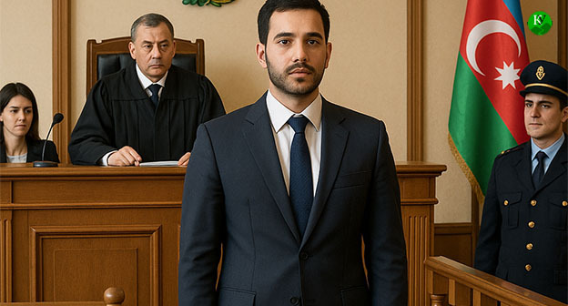 Мужчина в зале суда. Иллюстрация "Кавказского узла", созданная при помощи ИИ в программе Copilot