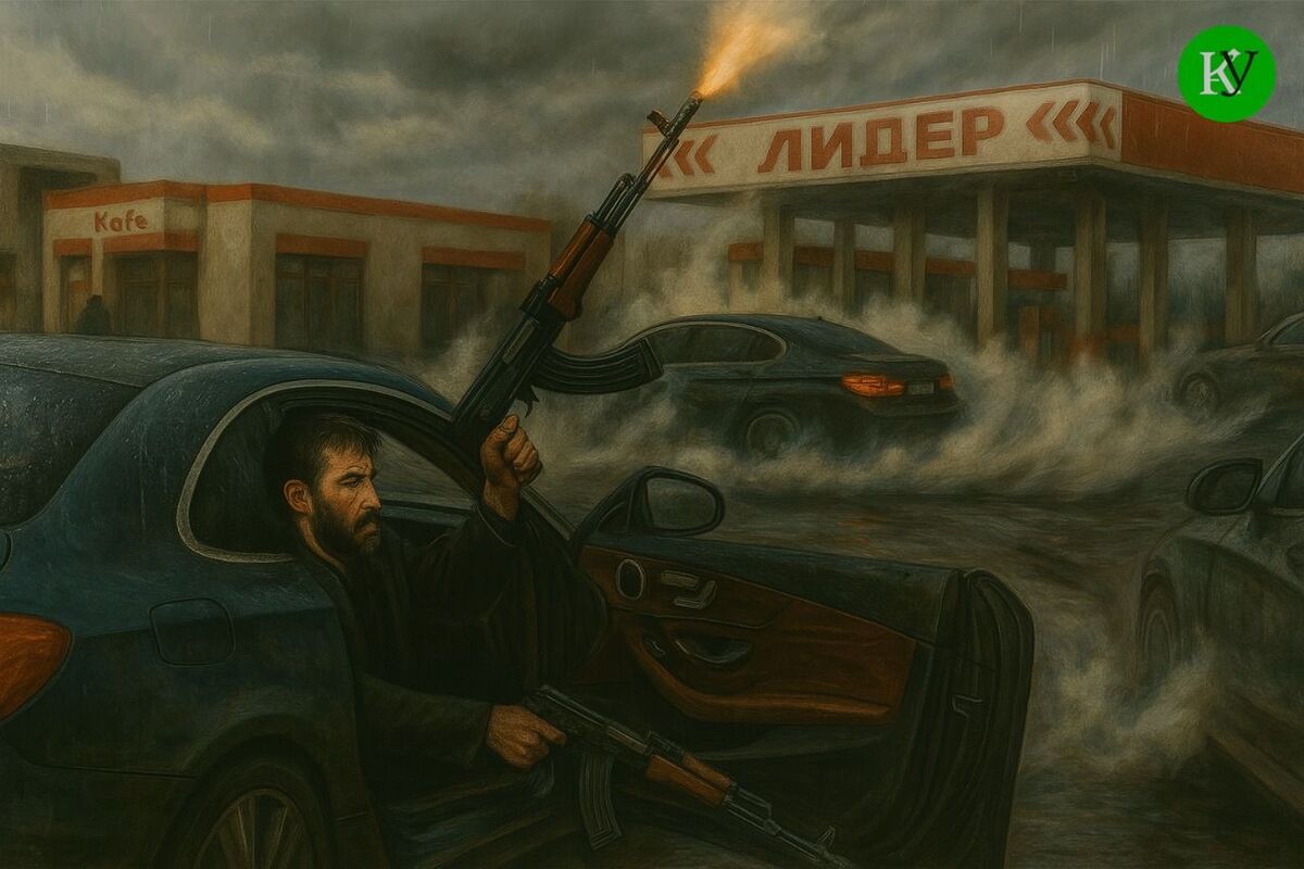 Стрельба и дрифт. Иллюстрация создана "Кавказским узлом" с помощью ИИ в программе Copilot