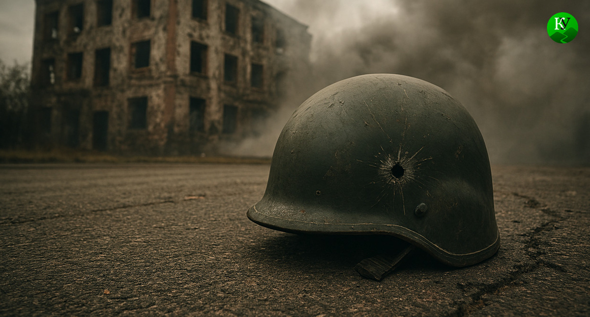 Каска военного. Иллюстрация создана «Кавказским узлом» с помощью ИИ в программе Copilot