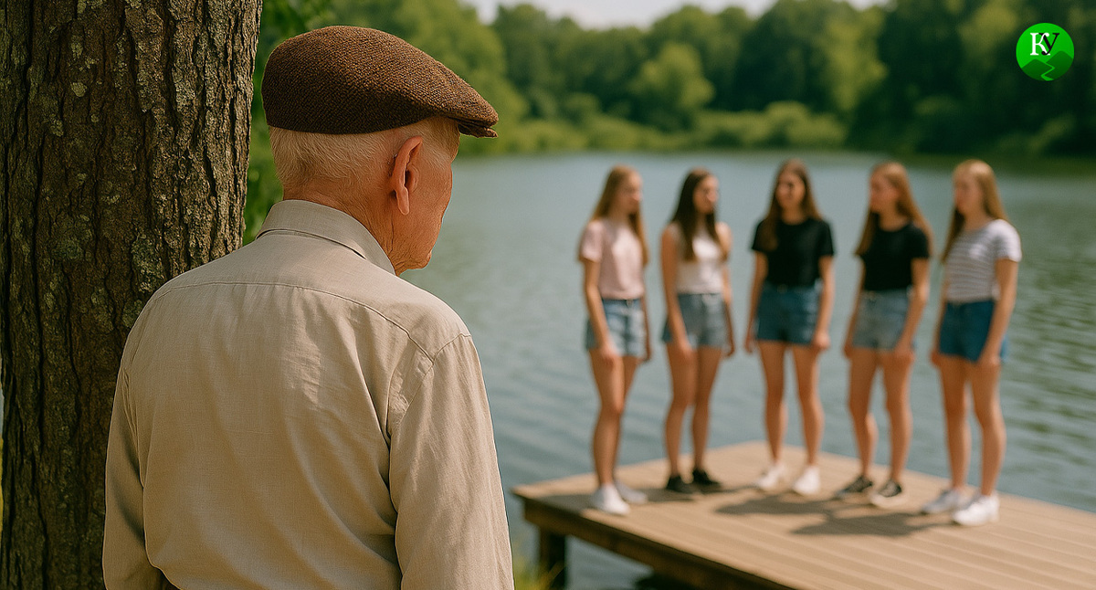 Пенсионер и подростки. Иллюстрация создана "Кавказским узлом" с помощью ИИ в программе Copilot
