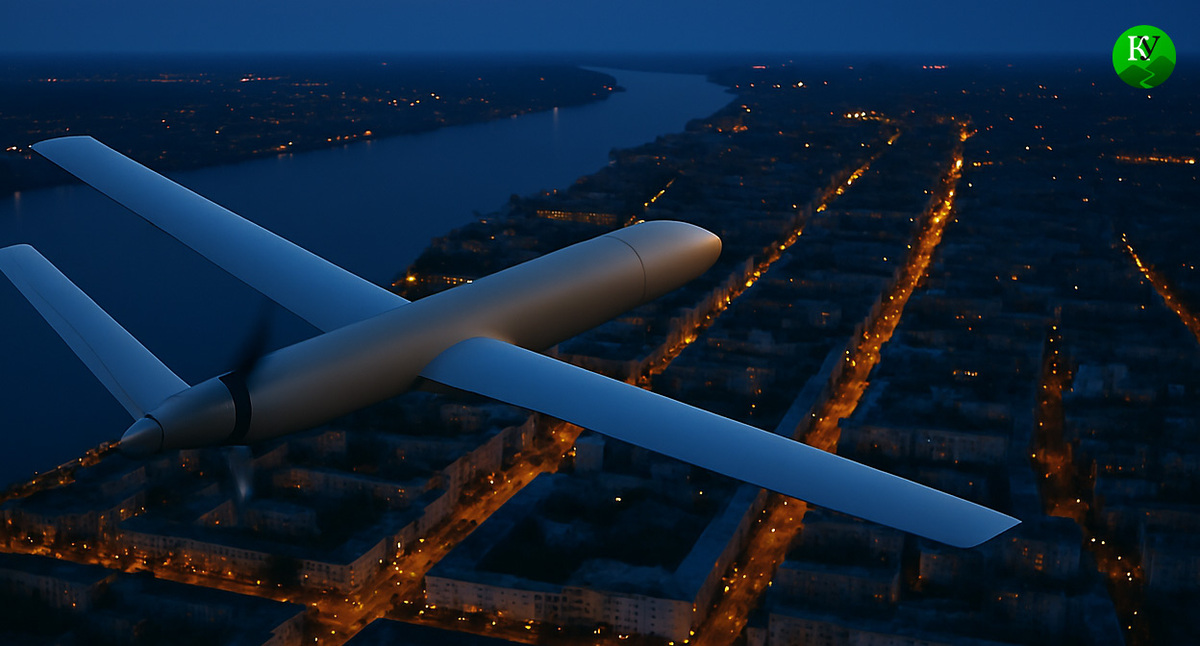 БПЛА в полете. Иллюстрация создана «Кавказским узлом» с помощью ИИ в программе Copilot