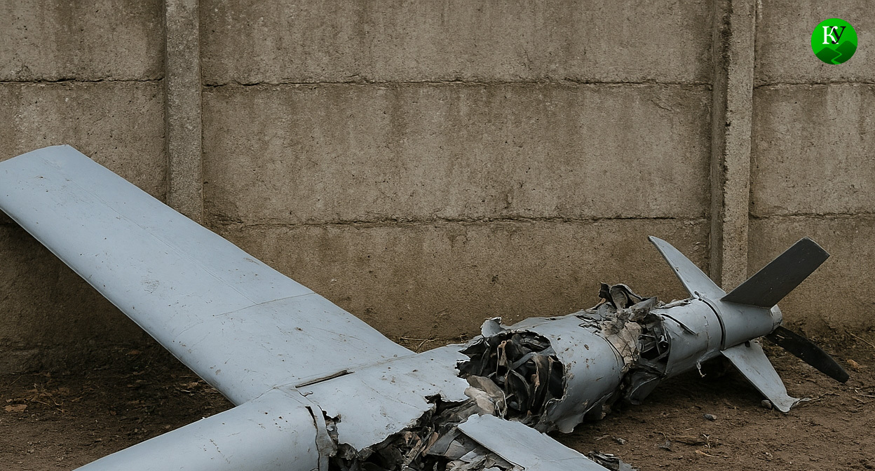 Обломки БПЛА. Иллюстрация создана «Кавказским узлом» с помощью ИИ в программе Copilot