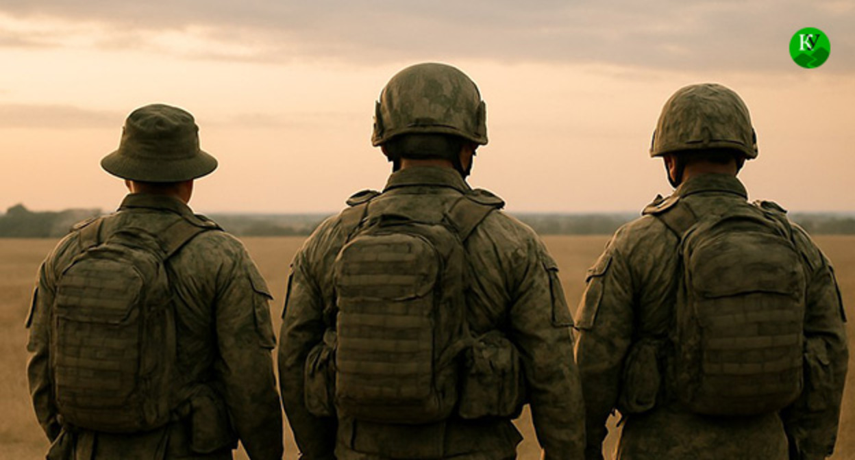 Военнослужащие. Иллюстрация "Кавказского узла" созданная при помощи ИИ в программе Copilot