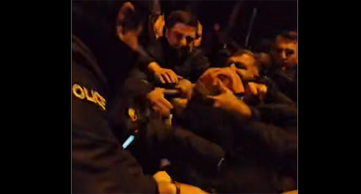 Задержание участников шествия в Тбилиси. 19 ноября 2025 г. Скриншот видео https://t.me/Tbilisi_life/43529