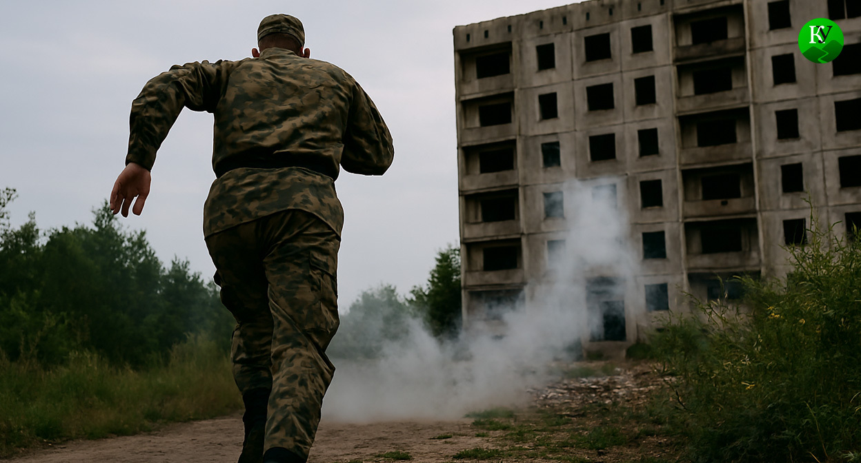 Военный на СВО. Иллюстрация создана «Кавказским узлом» с помощью ИИ в программе Copilot