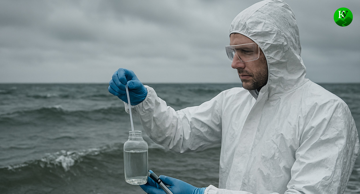 Забор воды на анализ. Иллюстрация создана «Кавказским узлом» с помощью ИИ в программе Copilot