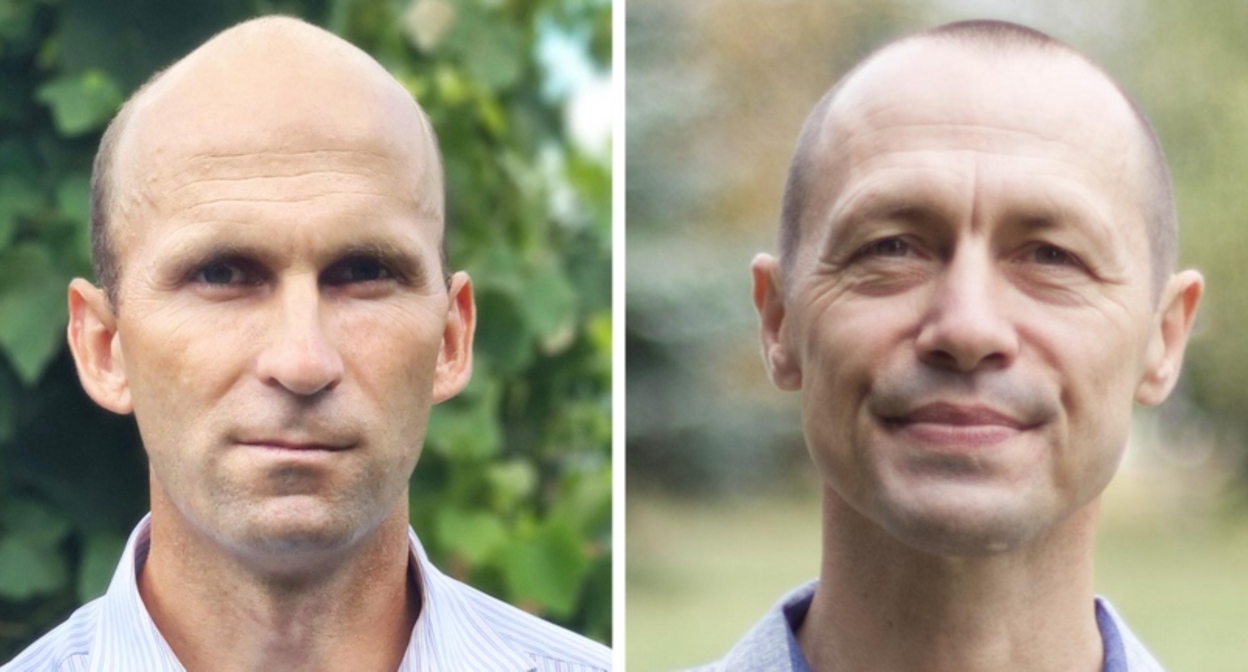 Виктор Спиричев, Сергей Двуреченский. Фото с сайта, освещающего ситуацию с преследованием Свидетелей Иеговы в России (396 российских организаций Свидетелей Иеговы признаны экстремистскими, их деятельность в России запрещена по решению суда). Коллаж "Кавказского узла".