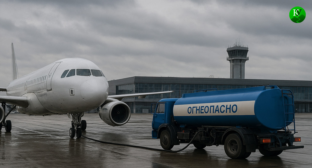 Заправка самолета. Иллюстрация создана «Кавказским узлом» с помощью ИИ в программе Copilot