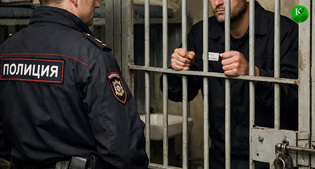 Сотрудник полиции и заключенный. Иллюстрация создана "Кавказским узлом" при помощи ИИ в программе Copilot