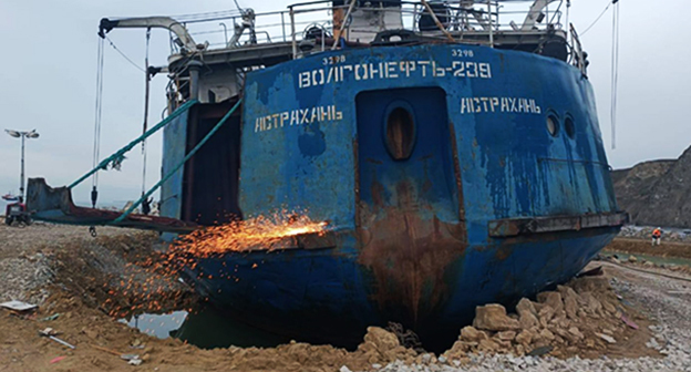 Танкер "Волгонефть-239". Скриншот из телеграм-канала Минтранса России https://t.me/Mintrans_Russia/5056