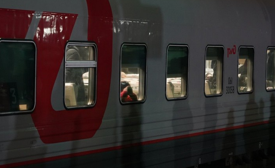 Поезд РЖД. Скриншот фото https://t.me/infoV102ru/47675.