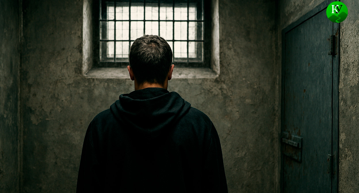 Мужчина в карцере. Иллюстрация создана «Кавказским узлом» с помощью ИИ в программе Copilot