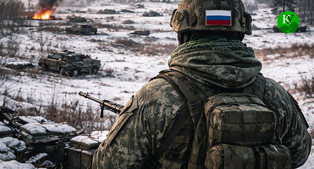 Военнослужащий. Иллюстрация создана "Кавказским узлом" при помощи ИИ в программе Сopilot
 