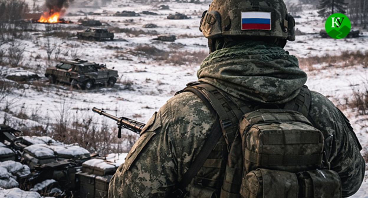 Военнослужащий. Иллюстрация создана "Кавказским узлом" при помощи ИИ в программе Сopilot
 