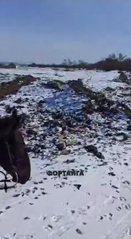 Кадр незаконная свалка в Сунже. Фото: Фортанга / Telegram-канал