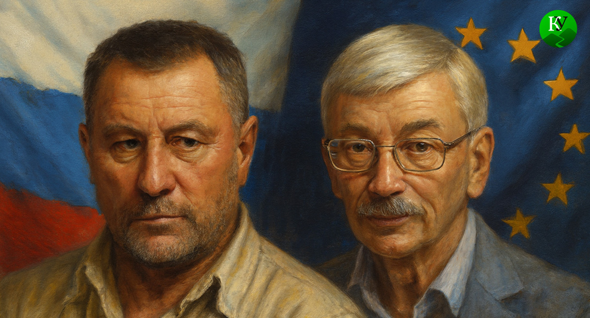 Руслан Кутаев* и Олег Орлов*. Иллюстрация создана «Кавказским узлом» с помощью ИИ в программе Copilot * внесены в реестр иноагентов.