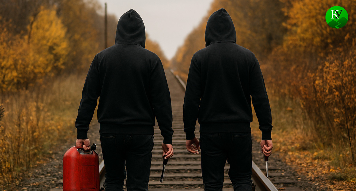 Поджигатели на железной дороге. Иллюстрация создана «Кавказским узлом» с помощью ИИ в программе Copilot Поджигатели на железной дороге. Иллюстрация создана «Кавказским узлом» с помощью ИИ в программе Copilot