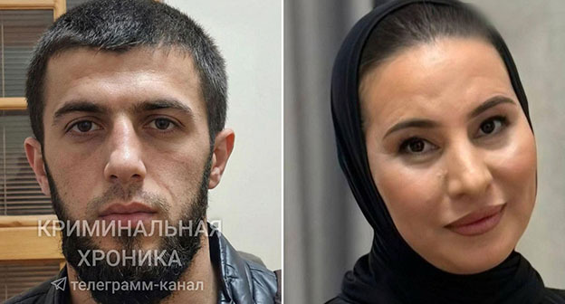 Подозреваемый в убийстве и Мальвина Магомедова. Коллаж "Кавказского узла". Фото: Telegram / Криминальная хроника