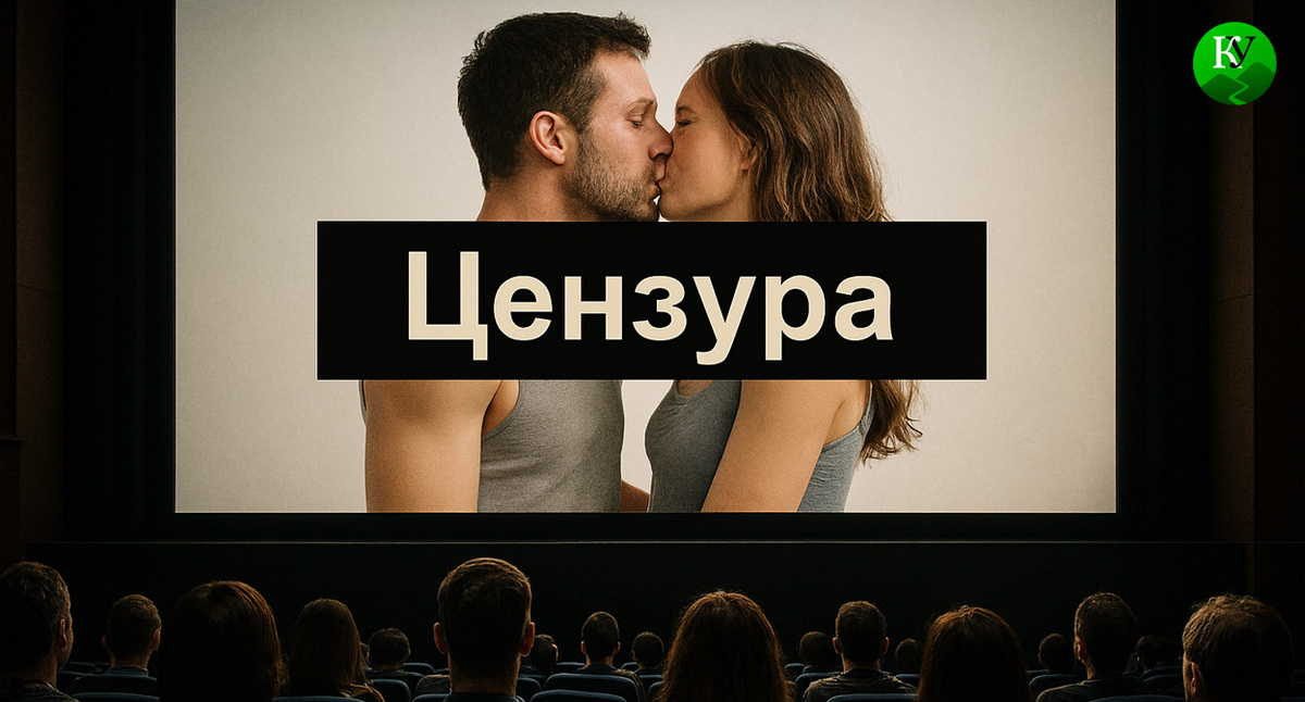 Цензура в кинотеатре. Иллюстрация создана «Кавказским узлом» с помощью ИИ в программе Copilot
