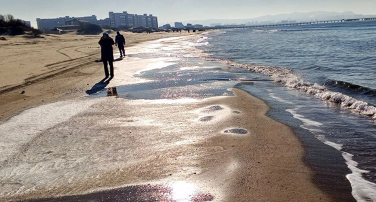 Пляж в Темрюкском районе. Фото: https://t.me/opershtab23/14949