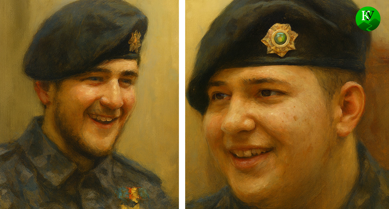 Адам Кадыров на видео от 10 февраля 2026 года и на видео от 12 октября 2024 года. Иллюстрация создана «Кавказским узлом» с помощью ИИ в программе Copilot