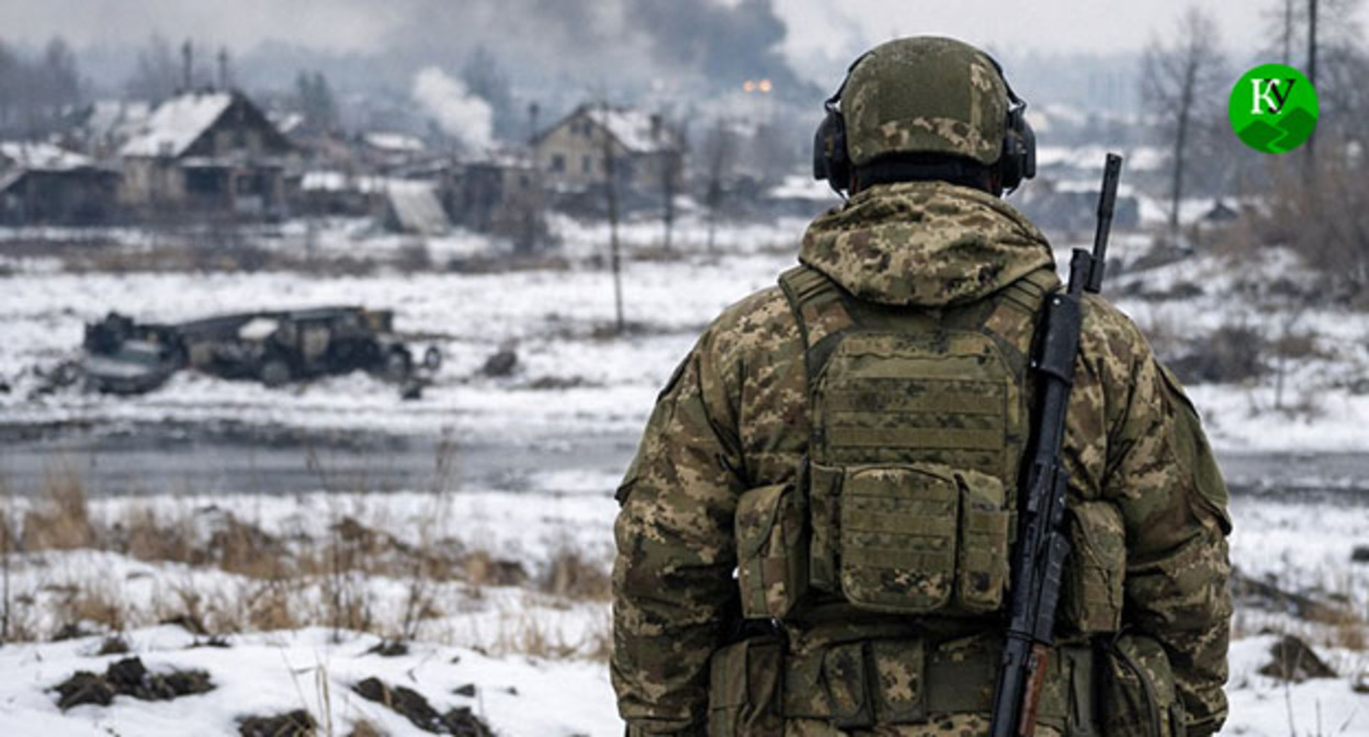 Военнослужащий. Иллюстрация создана "Кавказским узлом" при помощи ИИ в программе Copilot
