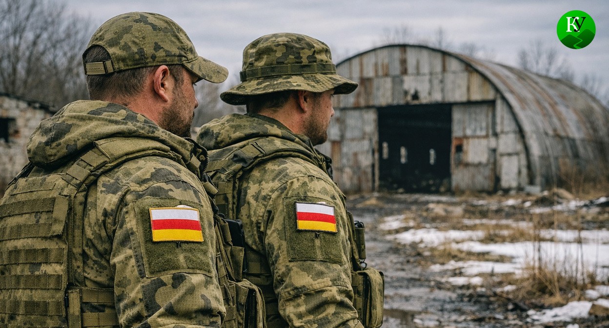 Военные на СВО. Иллюстрация создана «Кавказским узлом» с помощью ИИ в программе Copilot