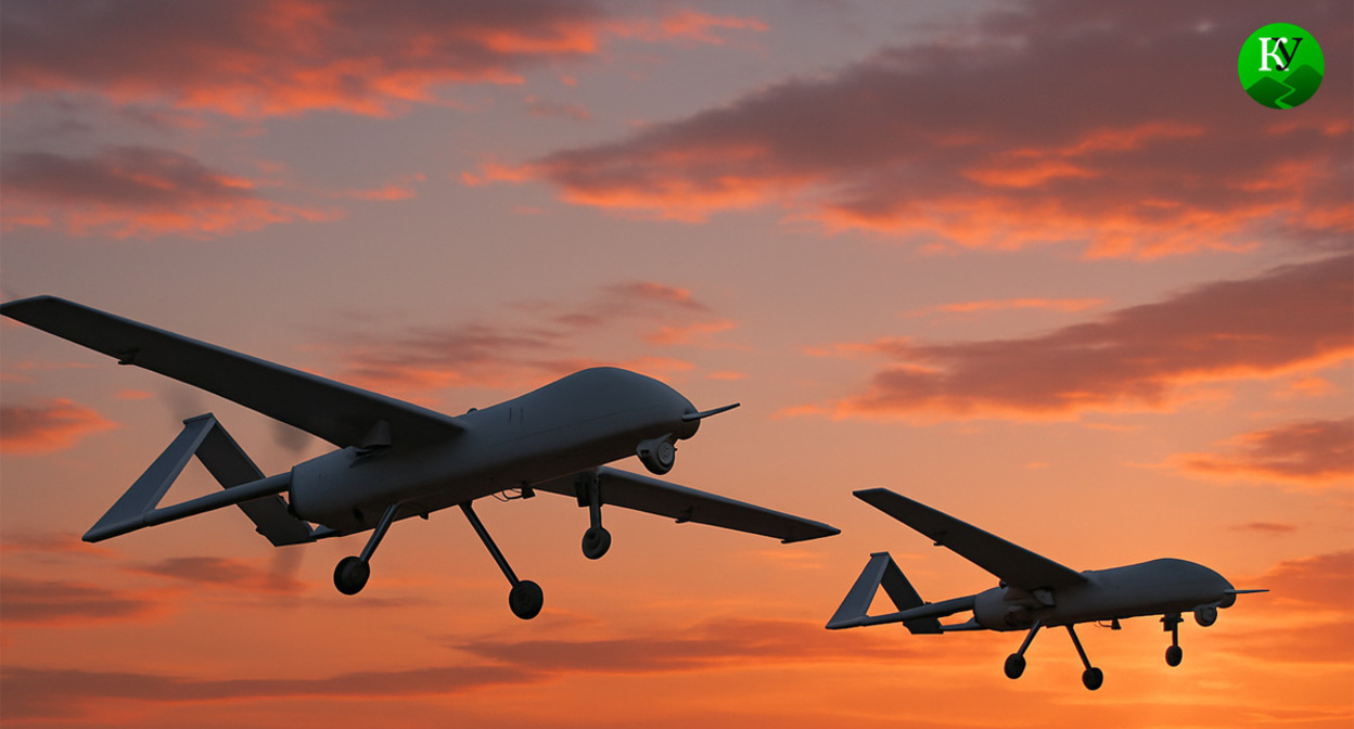 БПЛА в небе. Иллюстрация создана «Кавказским узлом» с помощью ИИ в программе Copilot БПЛА в небе. Иллюстрация создана «Кавказским узлом» с помощью ИИ в программе Copilot