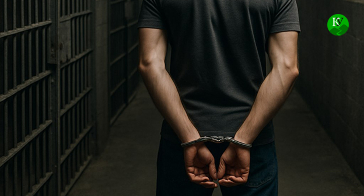 Мужчина в наручниках. Иллюстрация "Кавказского узла", созданная ИИ при помощи программы Copilot