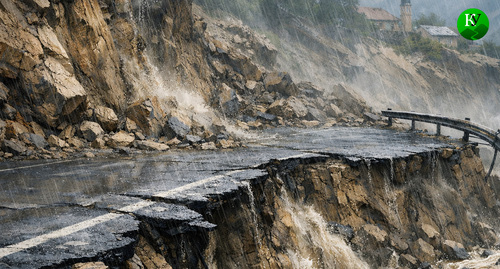Оползень. Иллюстрация создана «Кавказским узлом» с помощью ИИ в программе Copilot