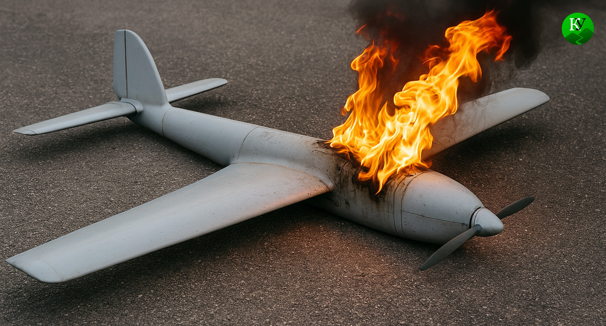 Обломки БПЛА. Иллюстрация создана «Кавказским узлом» с помощью ИИ в программе Copilot