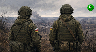 Военнослужащие. Иллюстрация создана