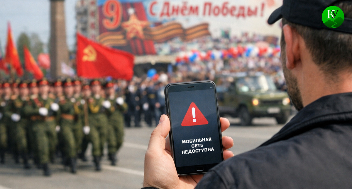 Нет связи во время парада. Иллюстрация создана «Кавказским узлом» с помощью ИИ в программе Copilot Нет связи во время парада. Иллюстрация создана «Кавказским узлом» с помощью ИИ в программе Copilot