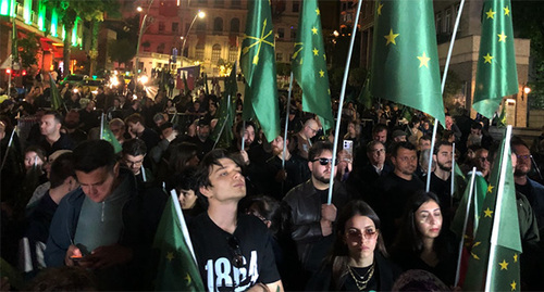 Акция черкесских активистов в Стамбуле. 21 мая 2026 г. Фото: Арслан Коч для "Кавказского узла"