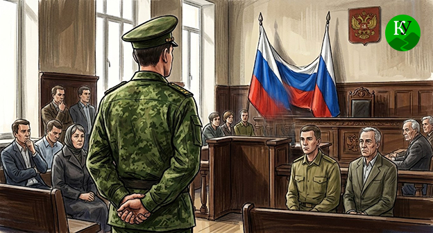 Военнослужащий в зале суда. Иллюстрация создана "Кавказским узлом" при помощи ИИ в программе Copilot Военнослужащий в зале суда. Иллюстрация создана "Кавказским узлом" при помощи ИИ в программе Copilot
