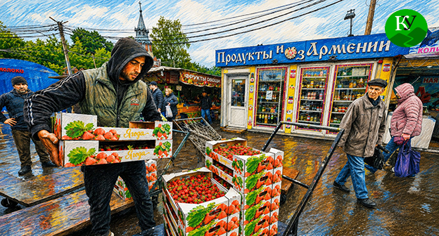 Продукты из Армении. Иллюстрация создана "Кавказским узлом" при помощи ИИ в программе Copilot